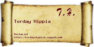 Torday Hippia névjegykártya
